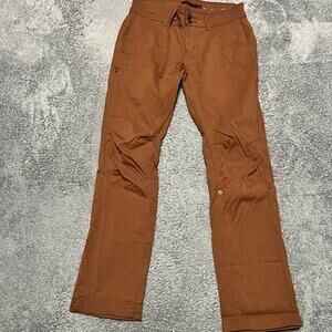 Prana Pants Womens 4 (31x28.5) Halle Nylon Hiking Roll Up Orange  Gorp